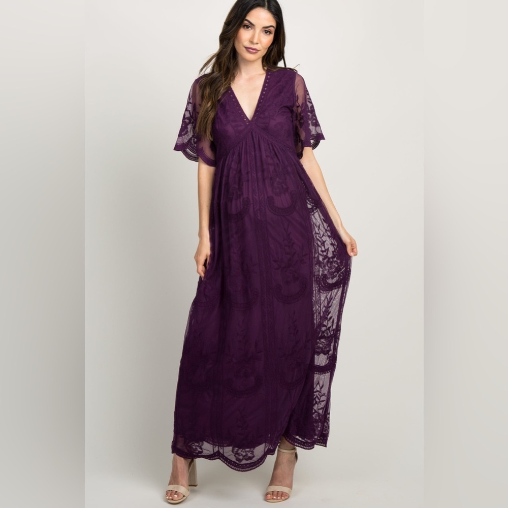 Pinkblush lace overlay maxi dress nwot